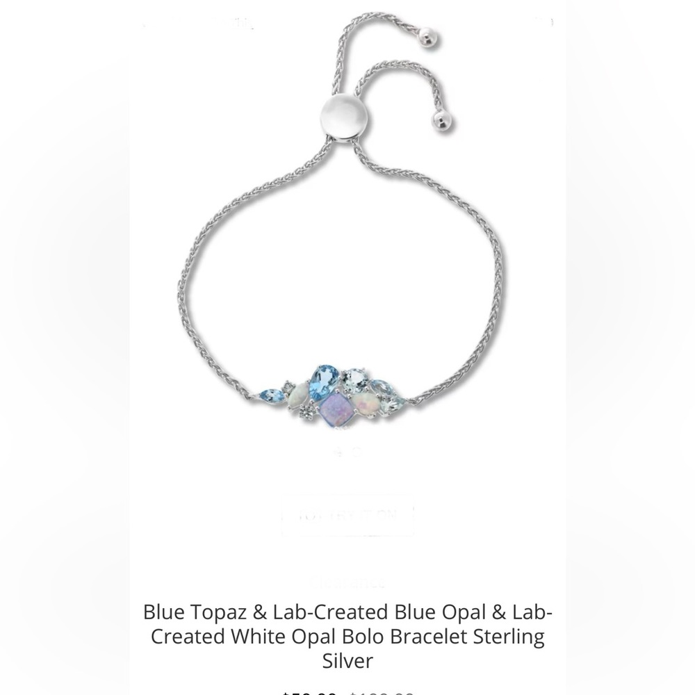 Blue Topaz and Opal BOLO Bracelet